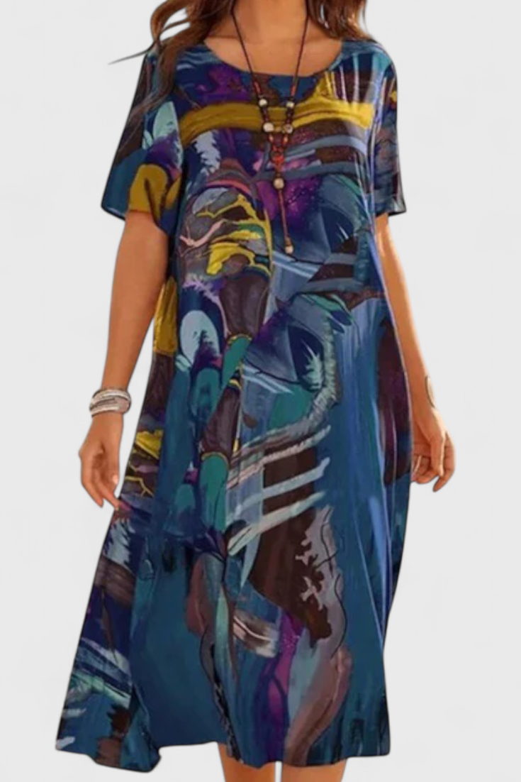 Lidia | Vestido Transpirable con Estampado Moderno