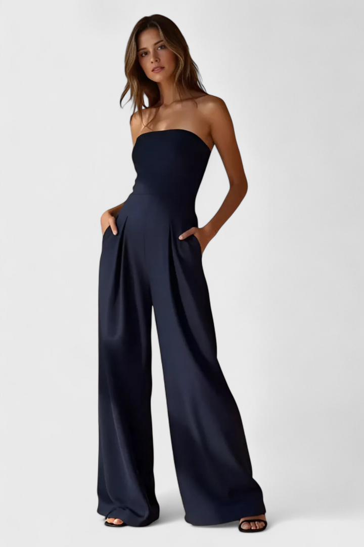 Noelia | Mono elegante sin mangas con escote estructurado