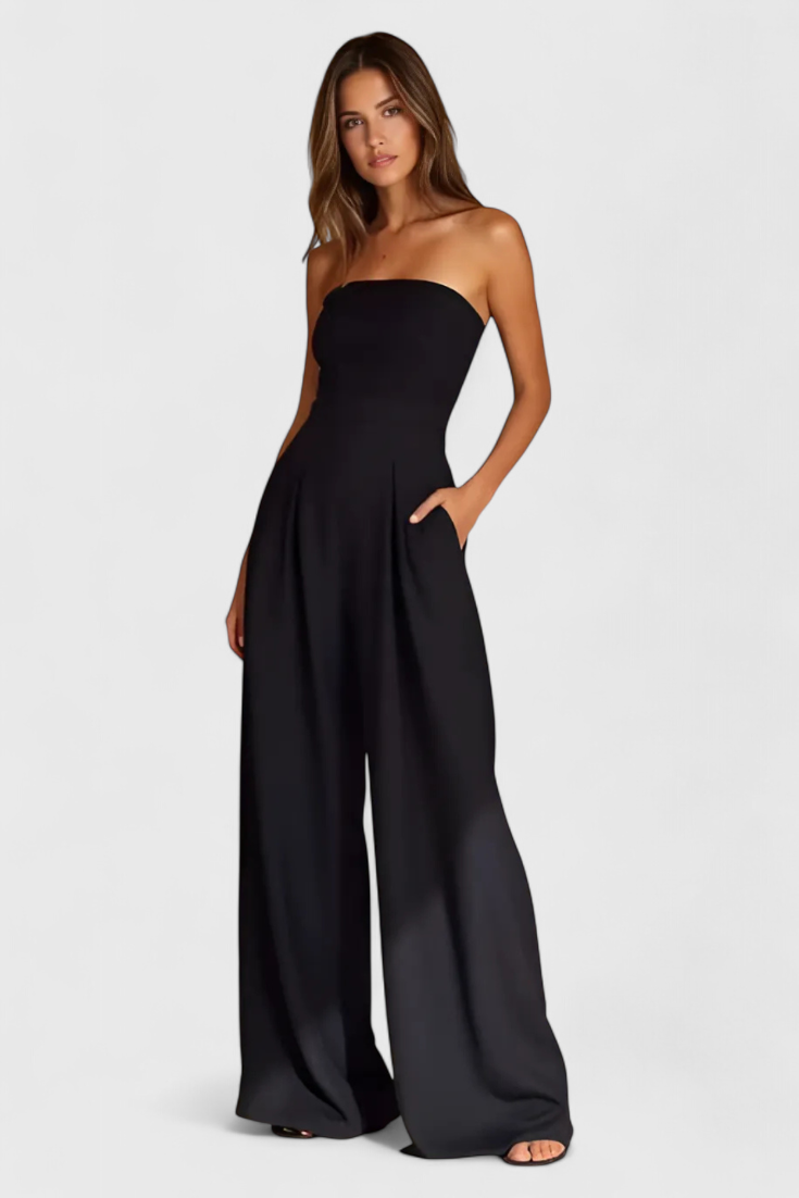 Noelia | Mono elegante sin mangas con escote estructurado