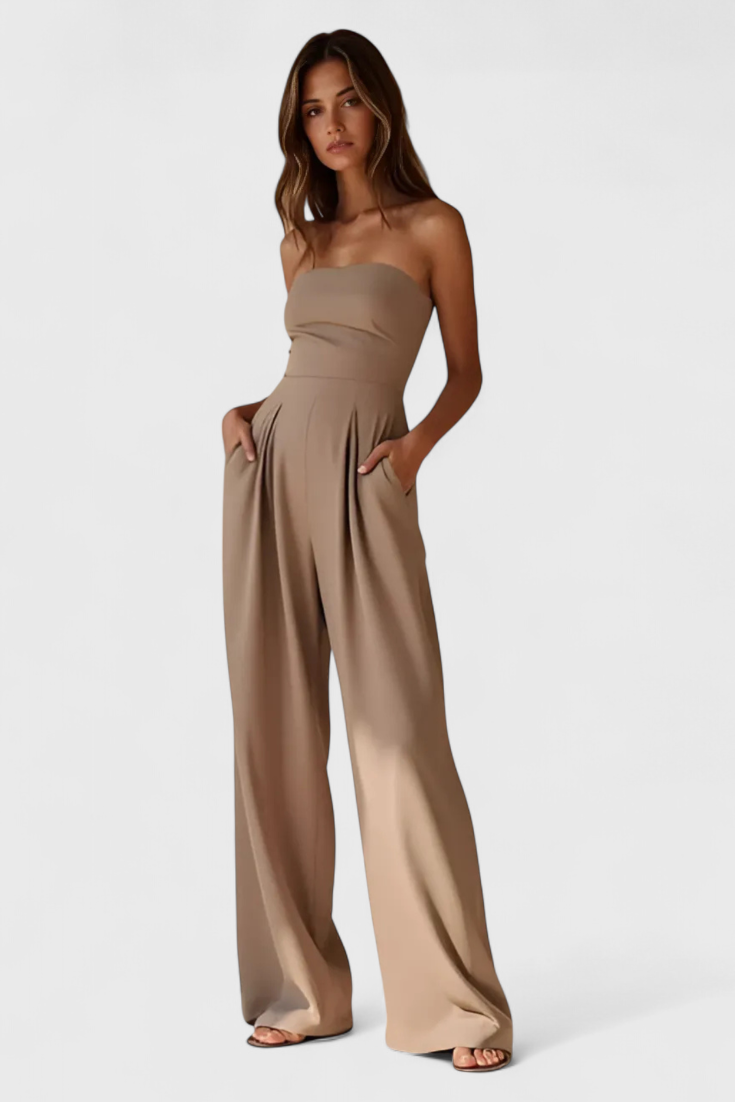 Noelia | Mono elegante sin mangas con escote estructurado