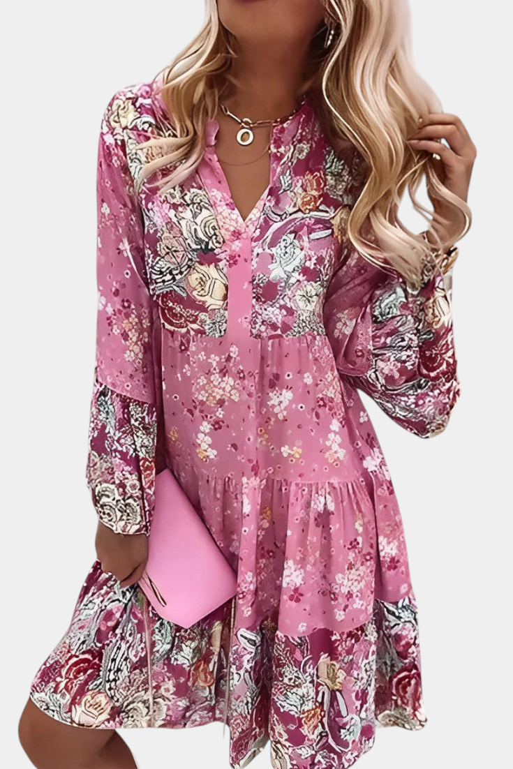Vera | Vestido Mini A-Line Floral Boho