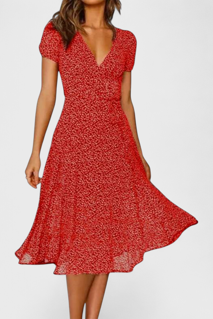 Nuria | Vestido Midi Diario con Escote en V