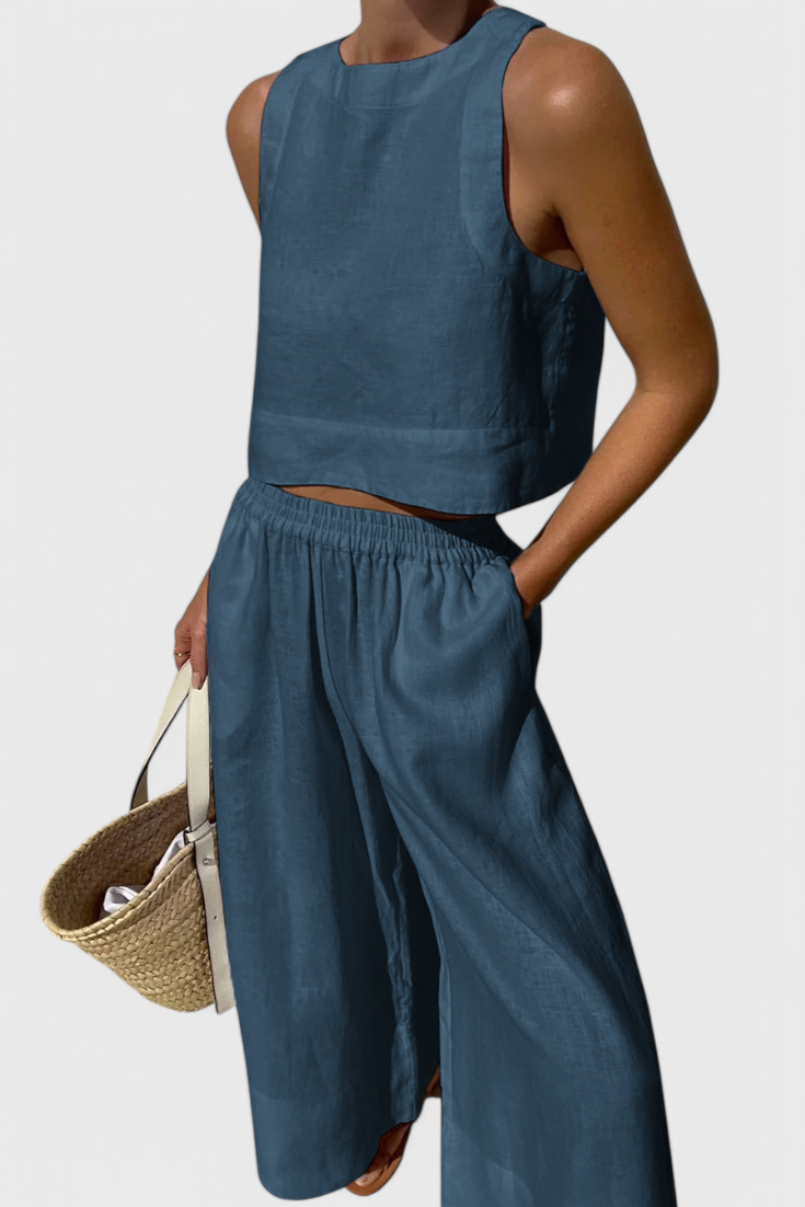 Avelina | Conjunto Minimalista en Algodón y Lino Ligero