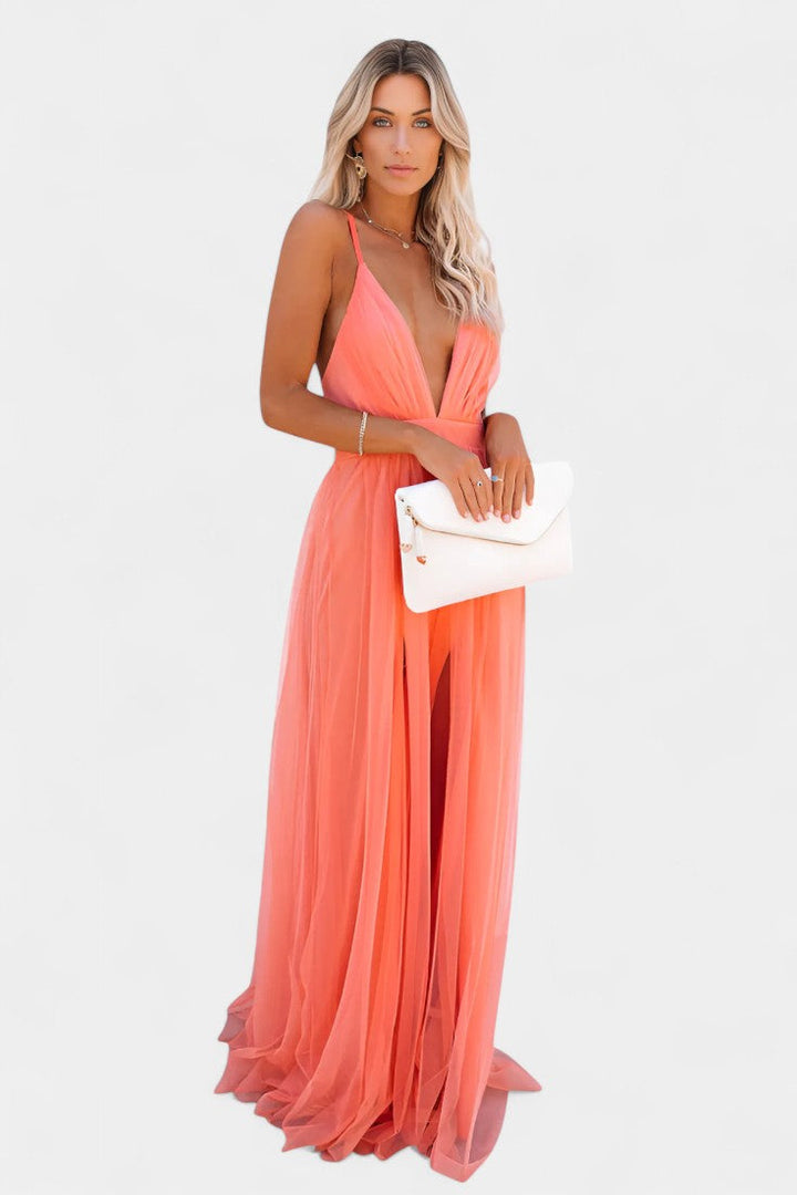 Gergana | Vestido Maxi de Tul Sin Mangas