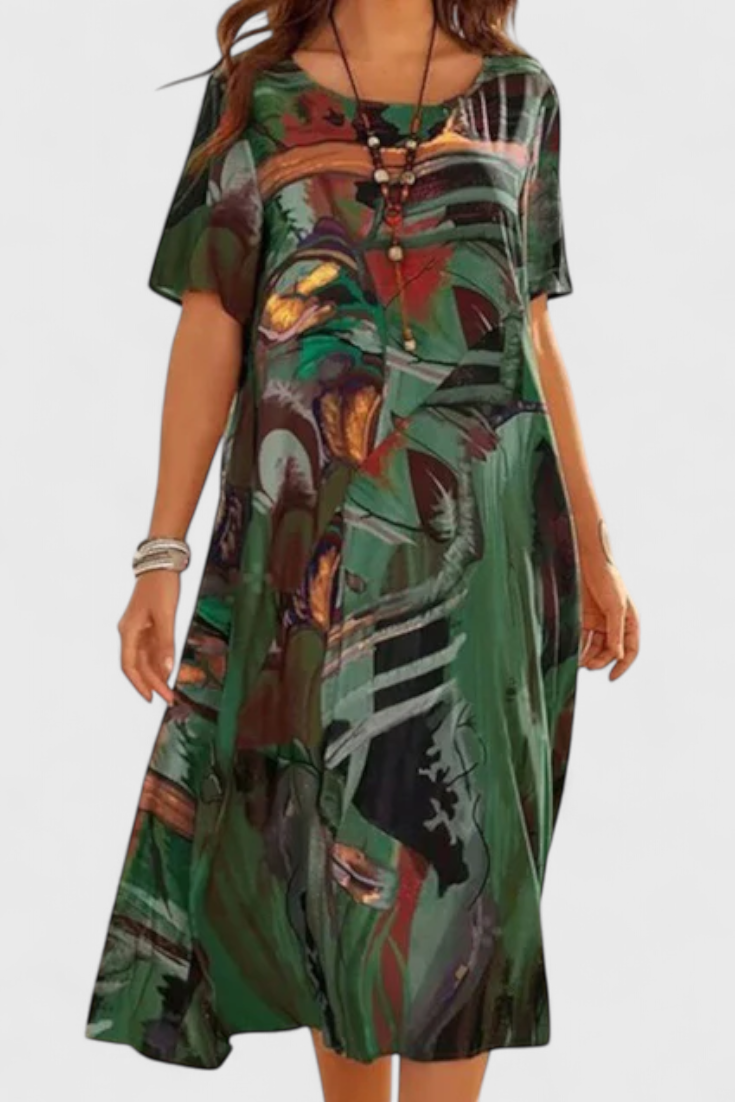 Lidia | Vestido Transpirable con Estampado Moderno