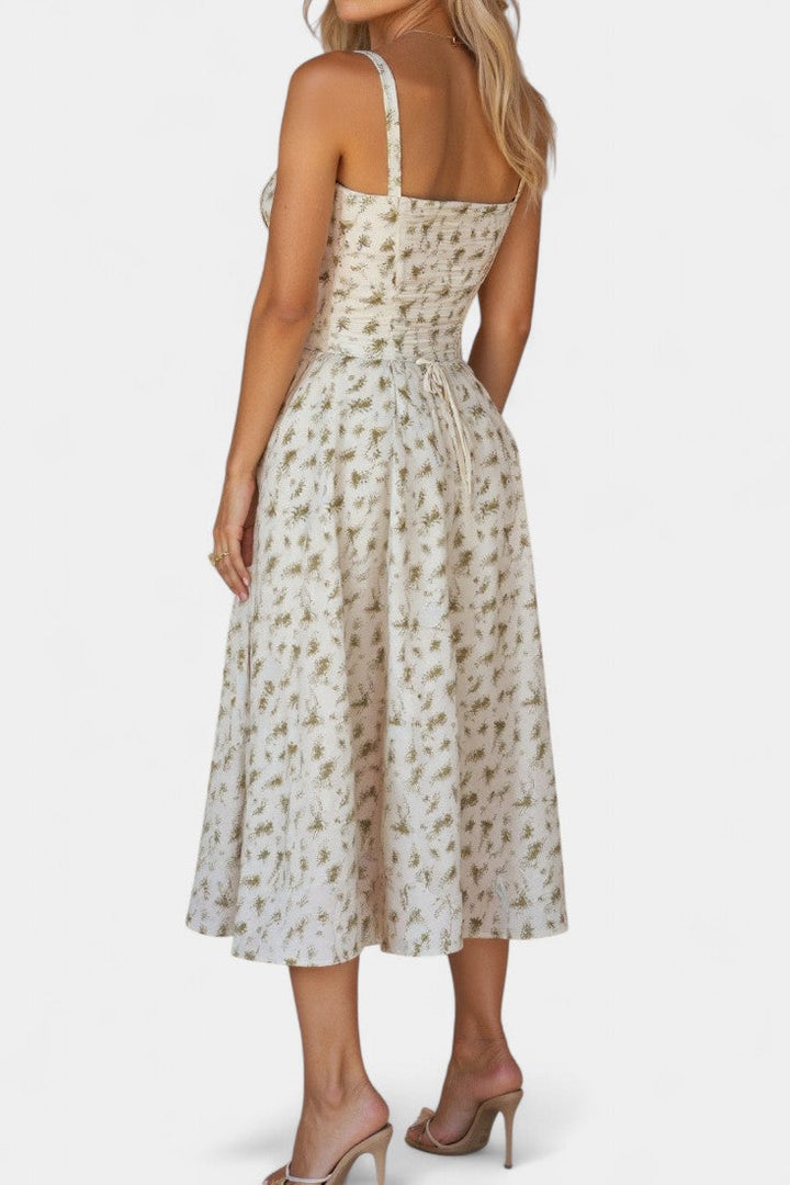 Flora | Vestido Midi A-Line con Corsé