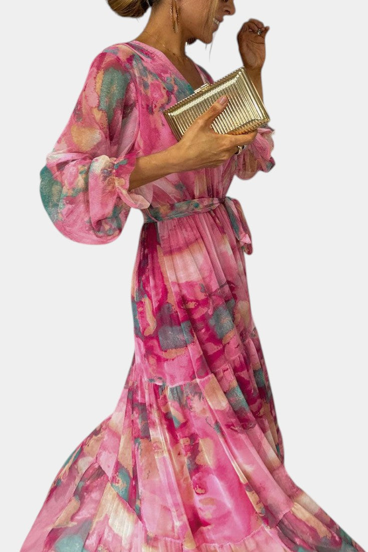 Dajana | Vestido Maxi Envolvente con Estampado Floral