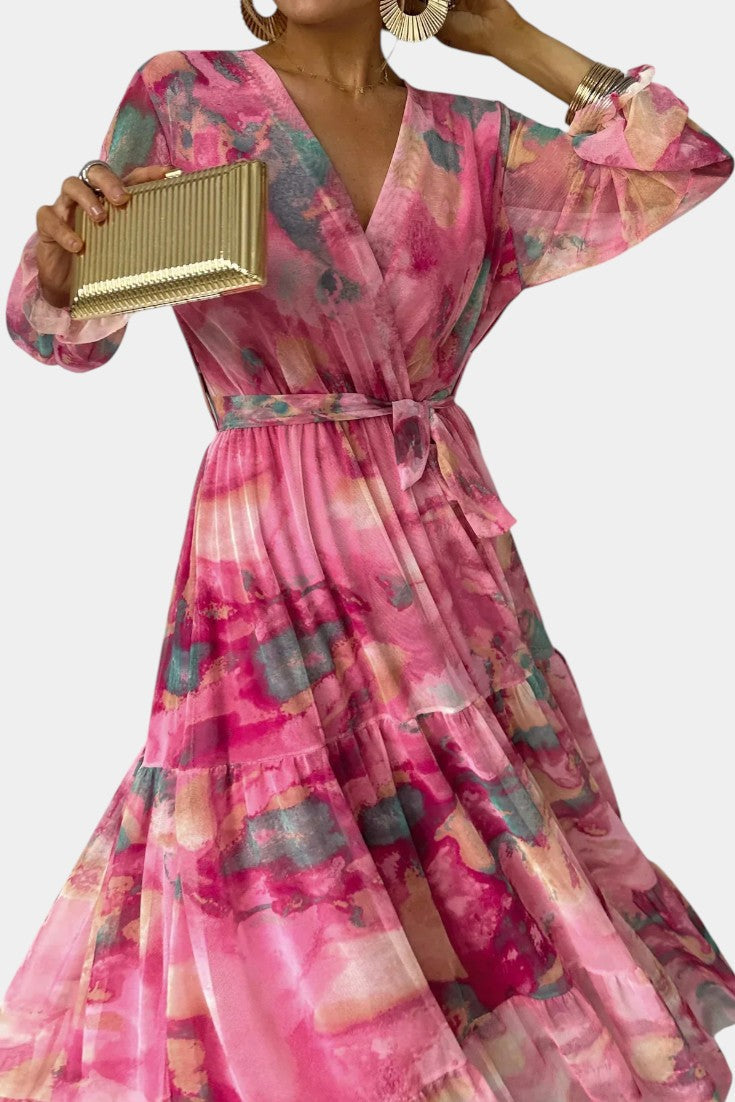 Dajana | Vestido Maxi Envolvente con Estampado Floral