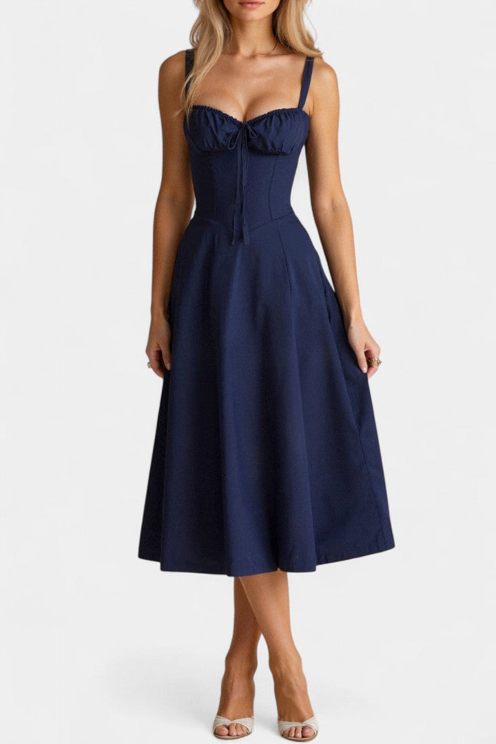 Flora | Vestido Midi A-Line con Corsé