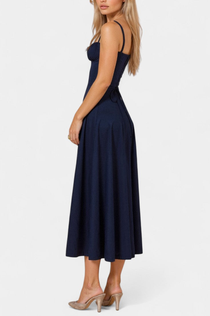 Flora | Vestido Midi A-Line con Corsé