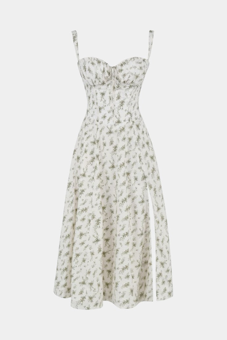 Flora | Vestido Midi A-Line con Corsé