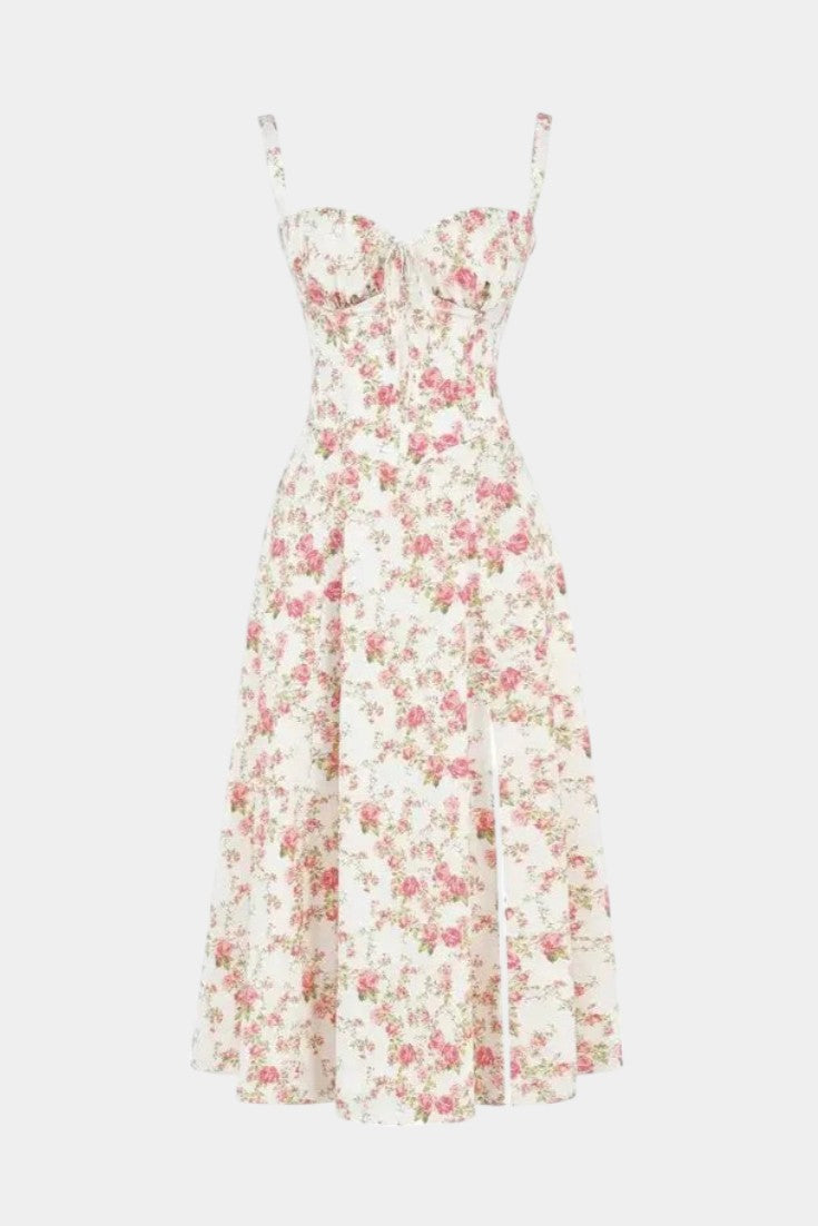 Flora | Vestido Midi A-Line con Corsé