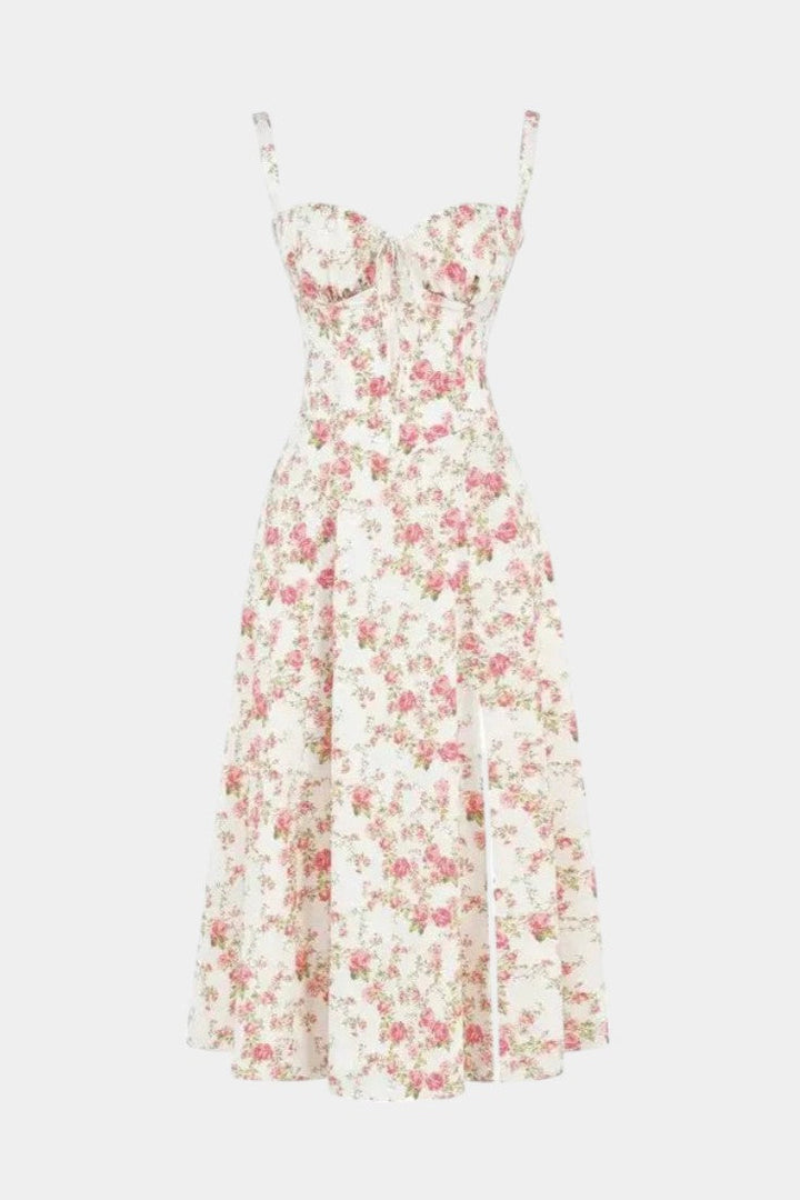 Flora | Vestido Midi A-Line con Corsé