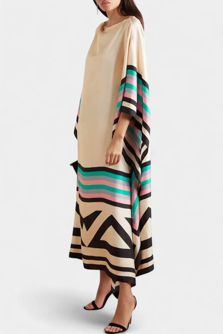 Elenora | Caftán Geométrico de Corte Amplio