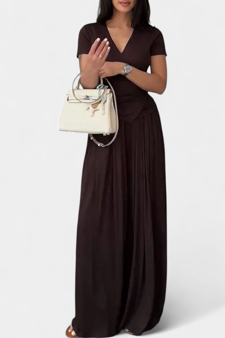 Ruslana | Conjunto Cómodo de Dos Piezas con Escote en V Cruzado