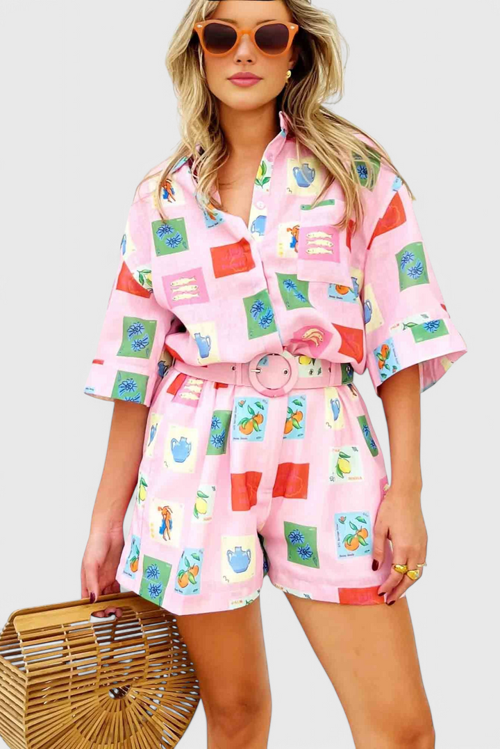 Paula | Conjunto de Estampado Pink