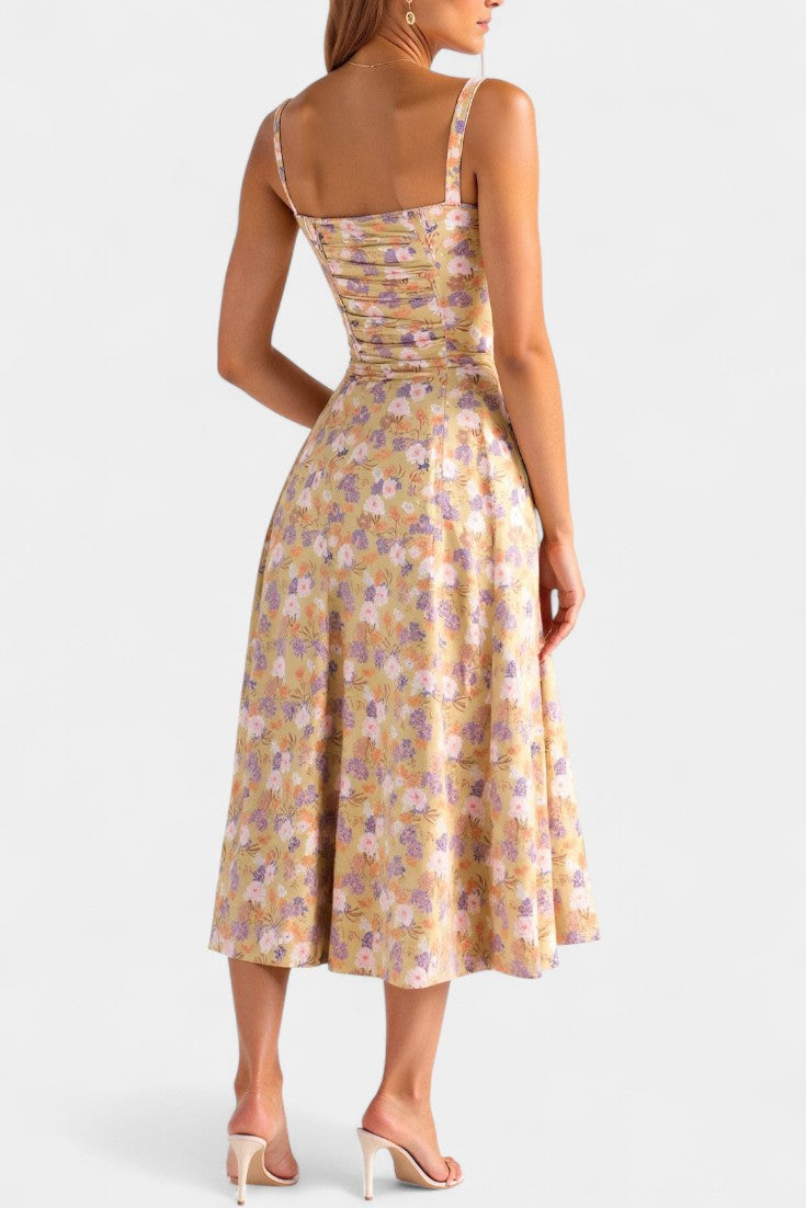 Flora | Vestido Midi A-Line con Corsé