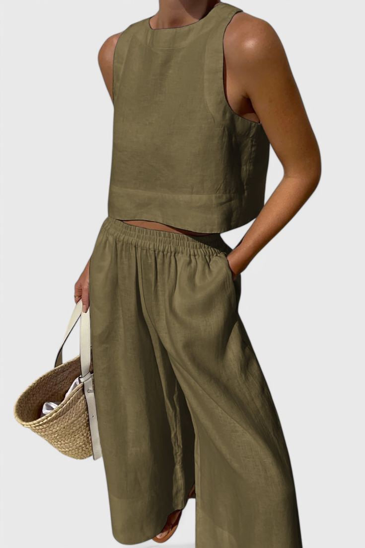 Avelina | Conjunto Minimalista en Algodón y Lino Ligero