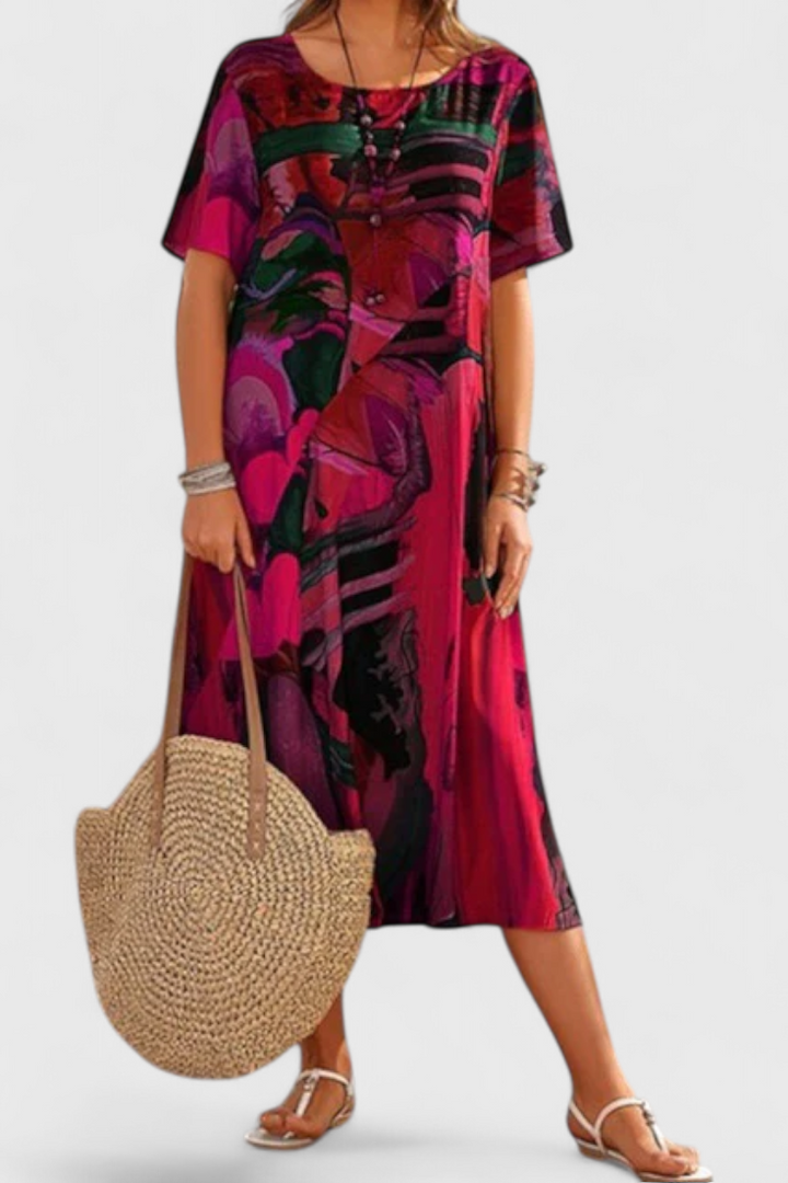 Lidia | Vestido Transpirable con Estampado Moderno