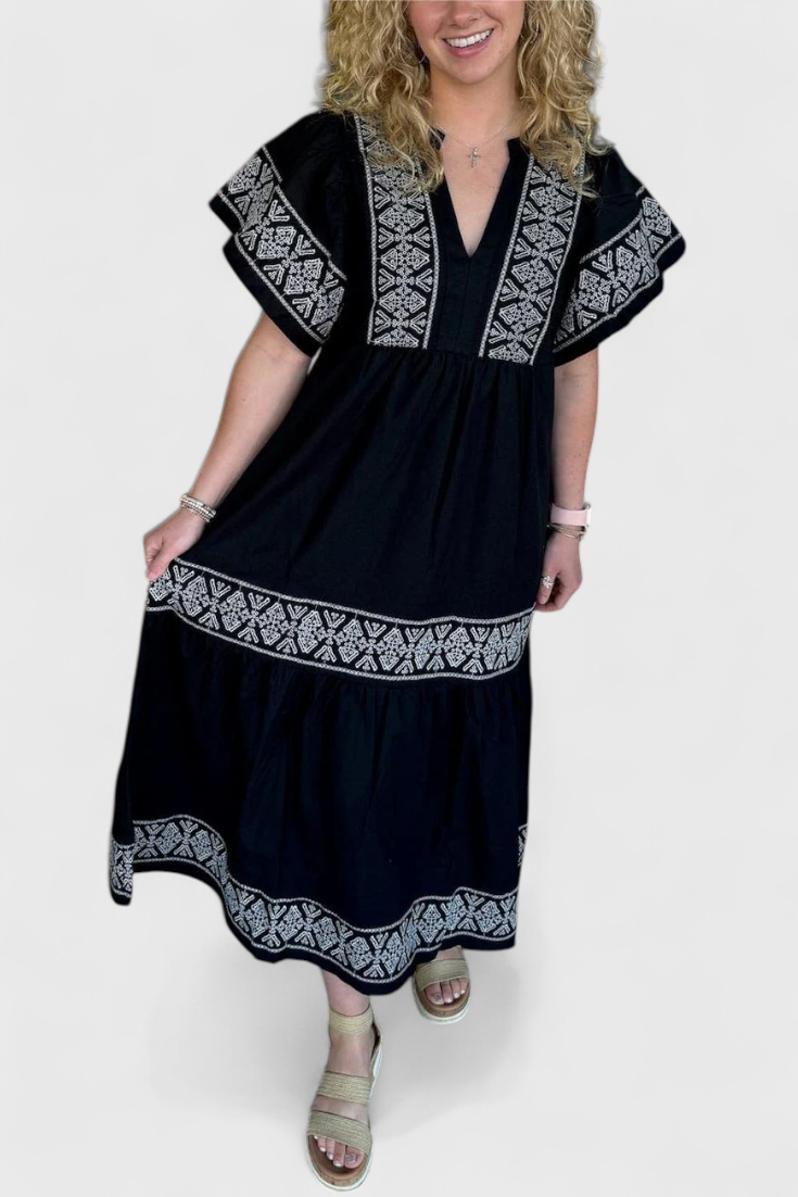 Jacinta | Vestido Boho Maxi con Escote en V