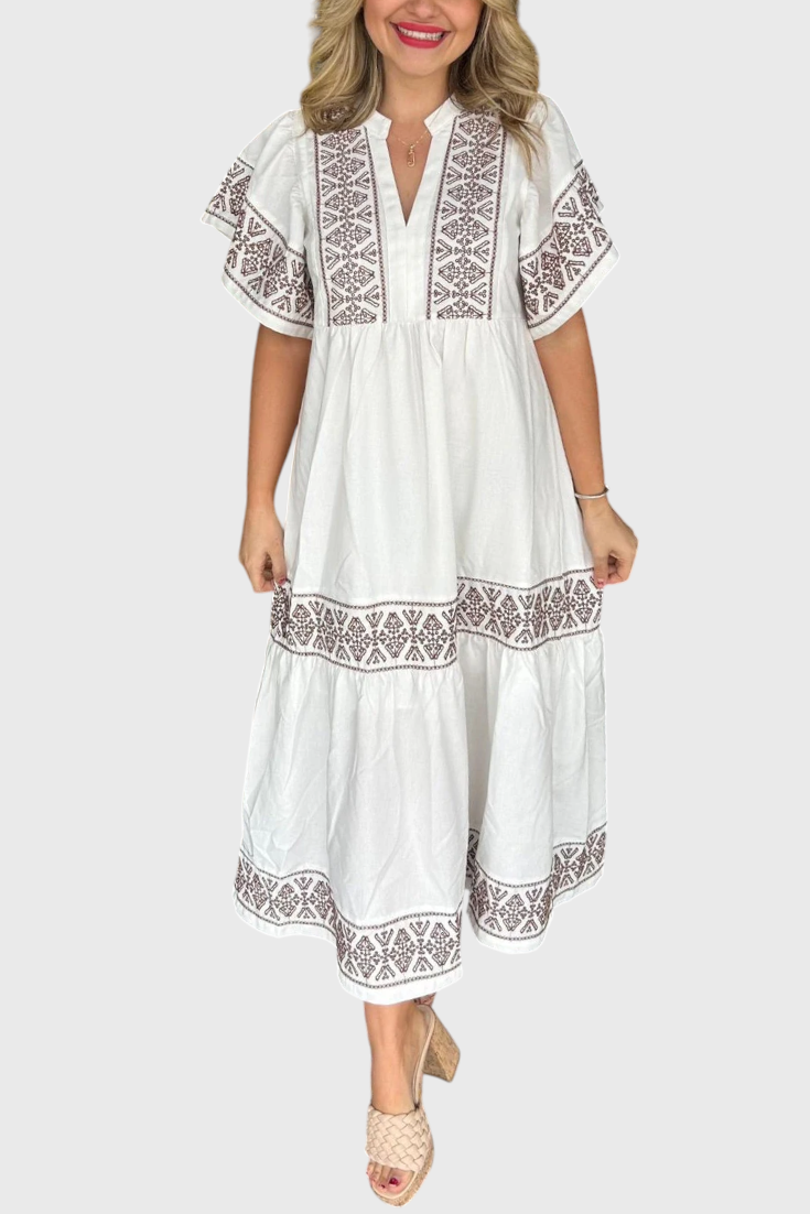 Jacinta | Vestido Boho Maxi con Escote en V