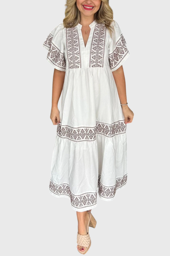 Jacinta | Vestido Boho Maxi con Escote en V