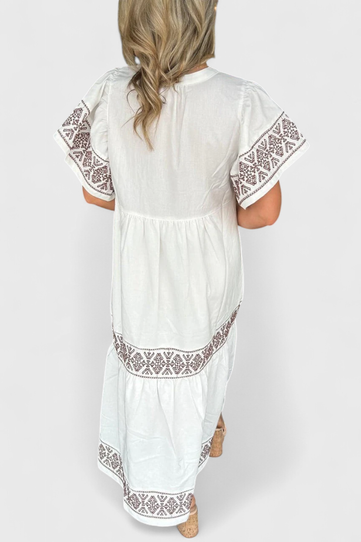 Jacinta | Vestido Boho Maxi con Escote en V