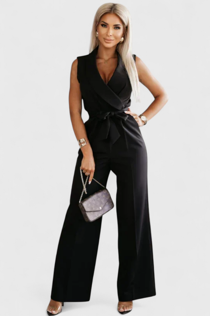 Montserrat | Mono Elegante sin Mangas con Lazo y Caída Fluida