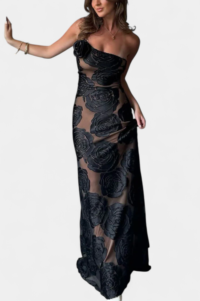 Vlada | Vestido Floral de Terciopelo