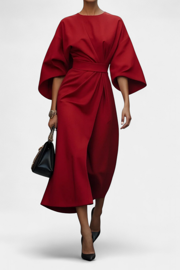 Micaela | Vestido Midi de Manga Lantern