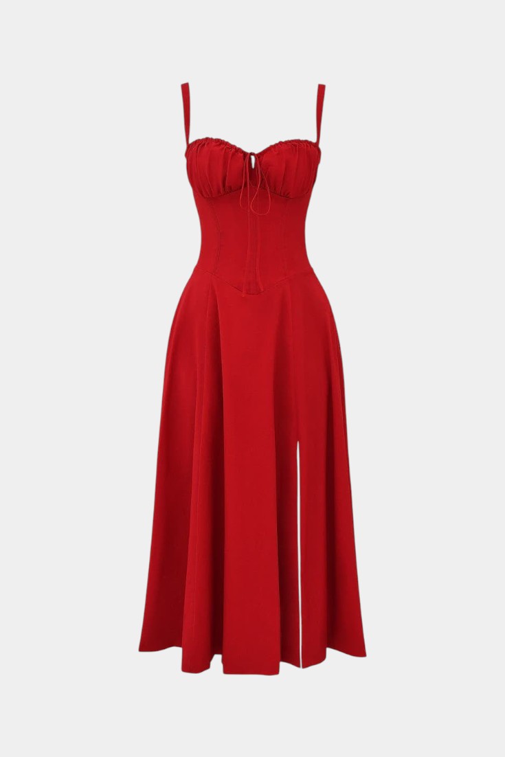 Flora | Vestido Midi A-Line con Corsé