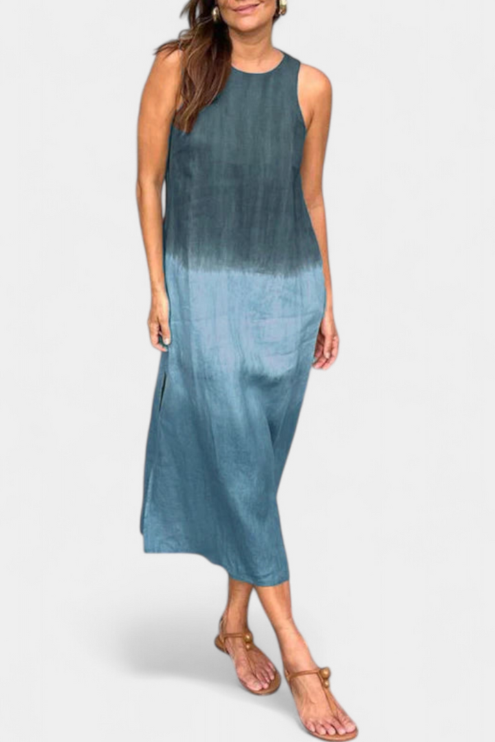 Taerra | Vestido Sin Mangas con Estilo Tie-Dye en Degradé