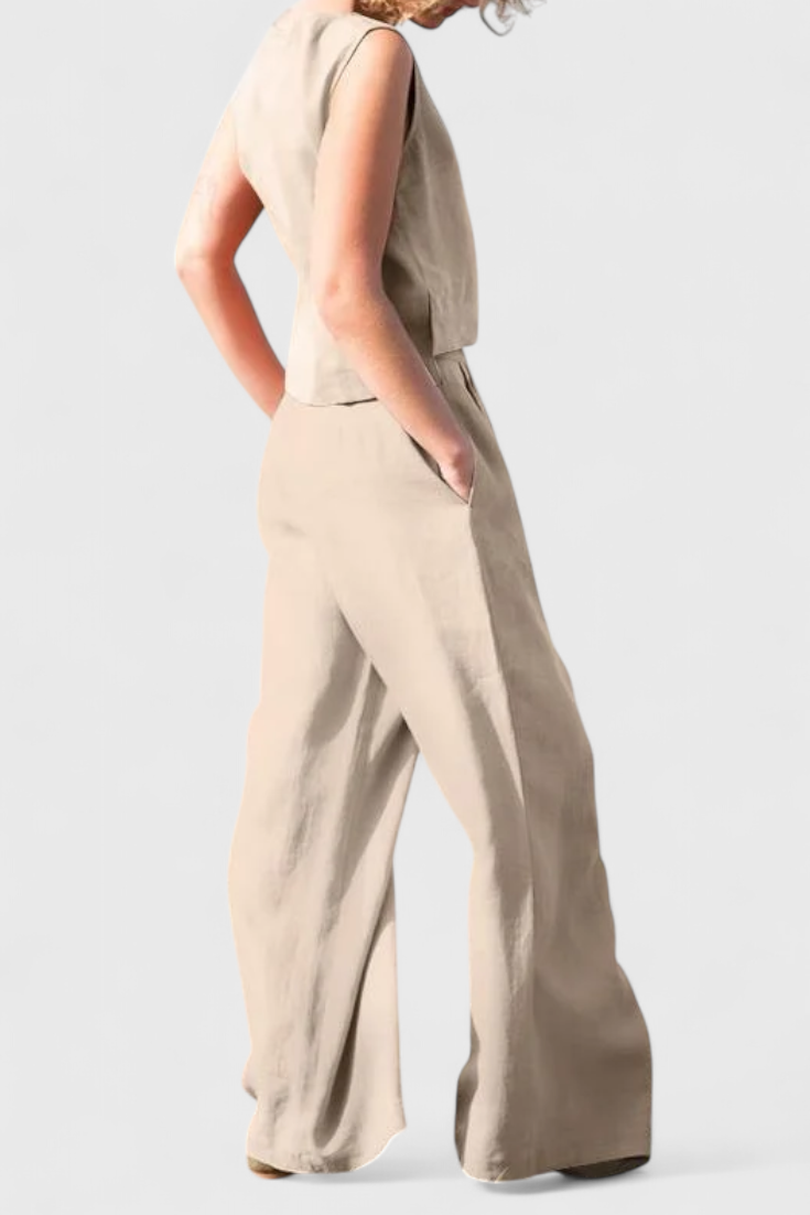 Yvanne | Conjunto Vintage Sin Mangas de Verano