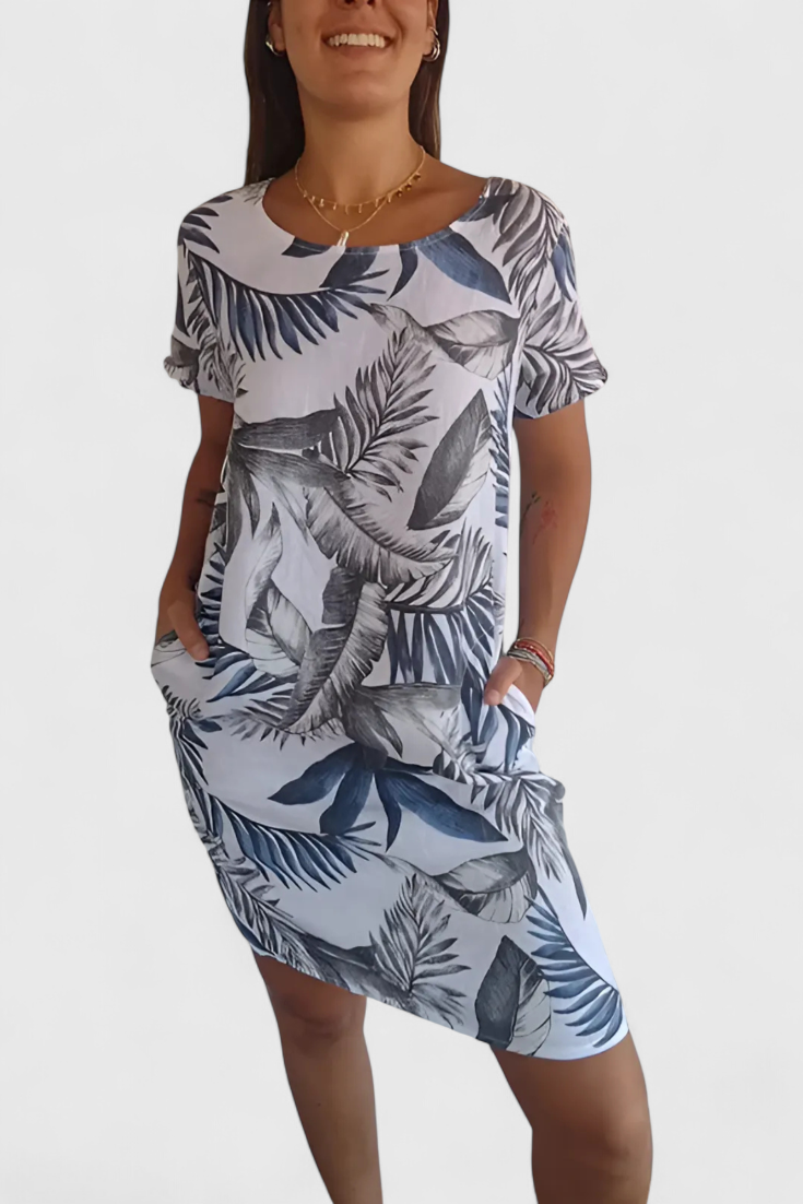 Tereza | Vestido Cómodo de Cuello Redondo