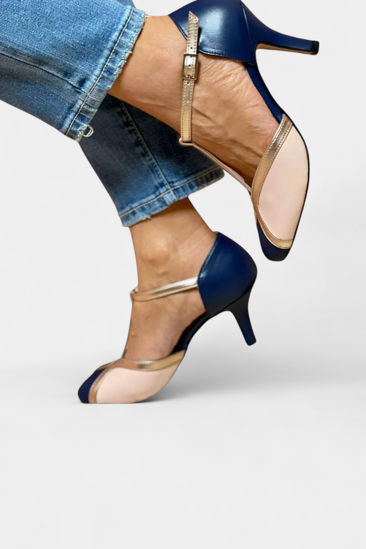 Hailey | Tacones Bicolor con Toque Sofisticado