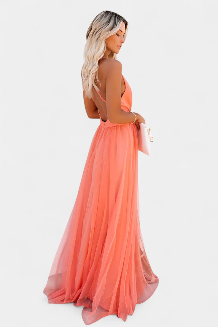 Gergana | Vestido Maxi de Tul Sin Mangas