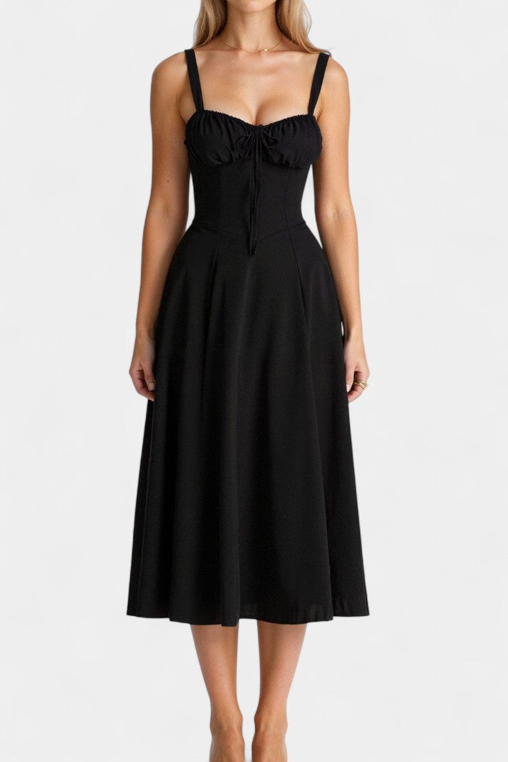 Flora | Vestido Midi A-Line con Corsé