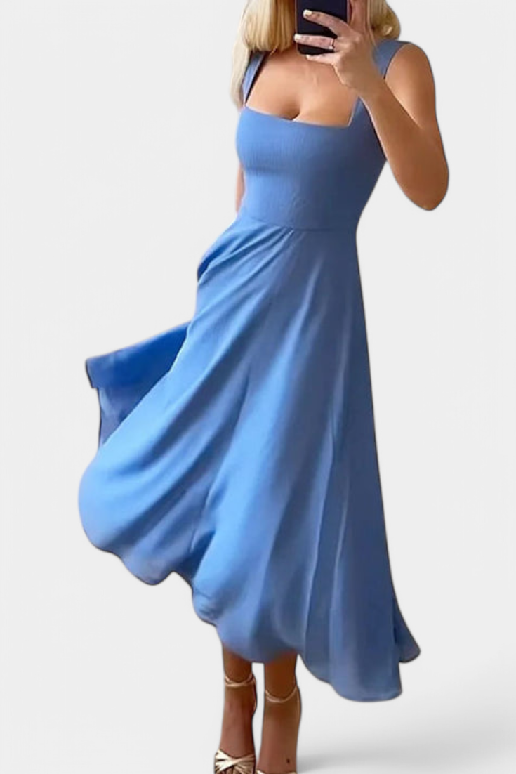 Mary | Vestido Midi A-Line Sin Mangas