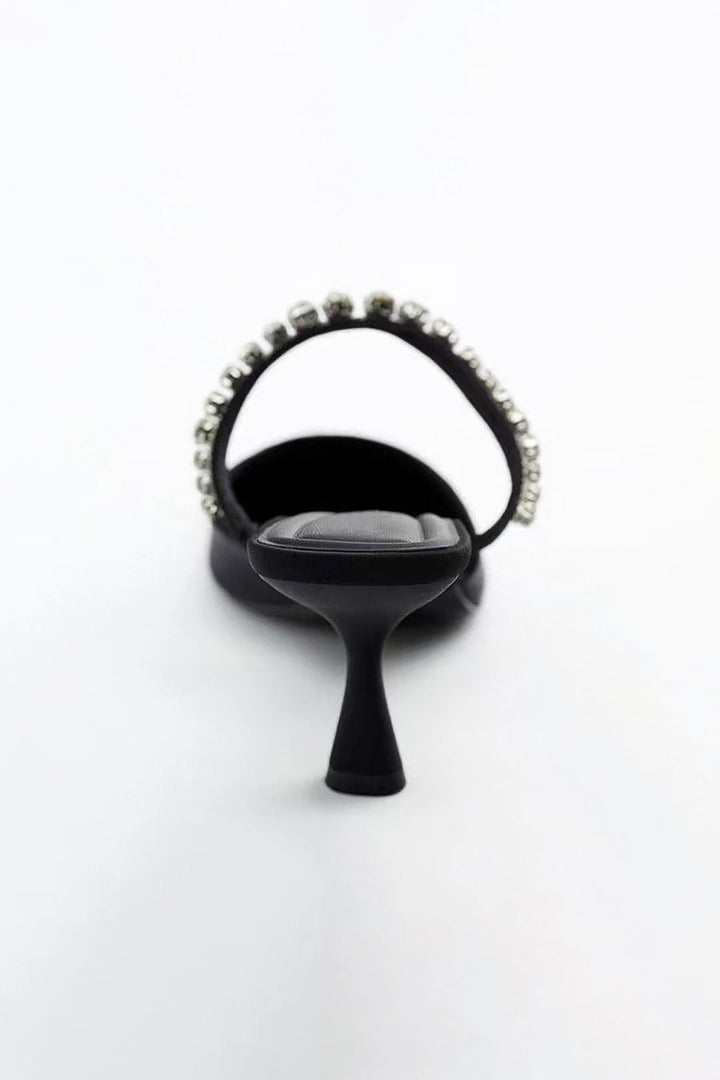 Liz | Sandalias de tacón alto con punta afilada adornadas con strass
