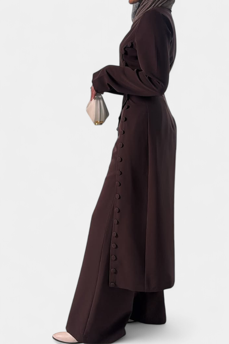 Melissa | Conjunto Casual Suave de Blusa con Botones y Pantalones Largos