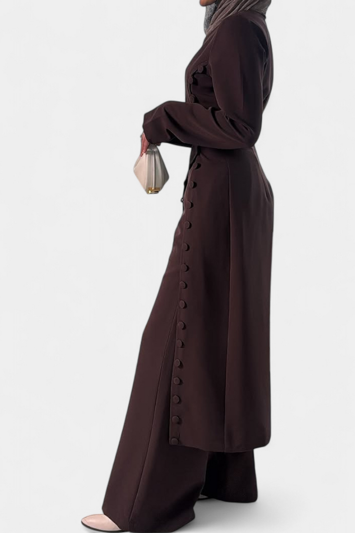 Melissa | Conjunto Casual Suave de Blusa con Botones y Pantalones Largos