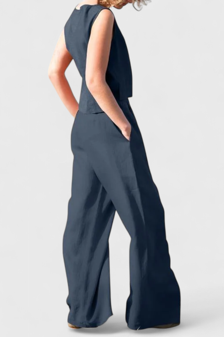 Yvanne | Conjunto Vintage Sin Mangas de Verano