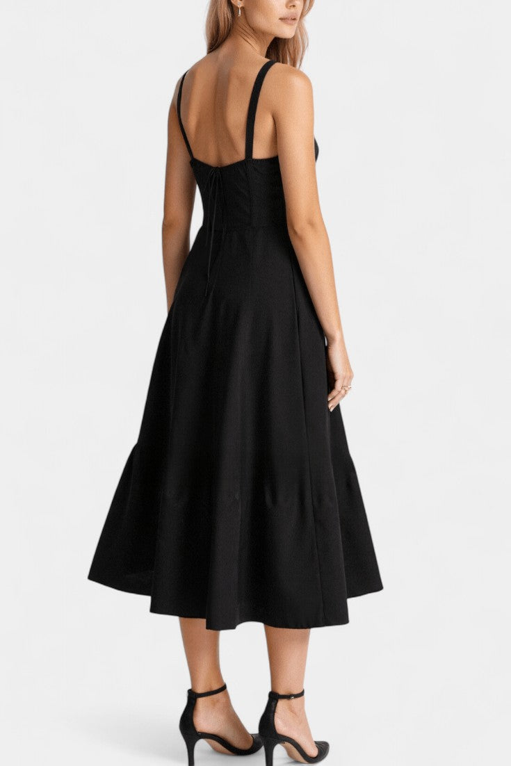 Flora | Vestido Midi A-Line con Corsé