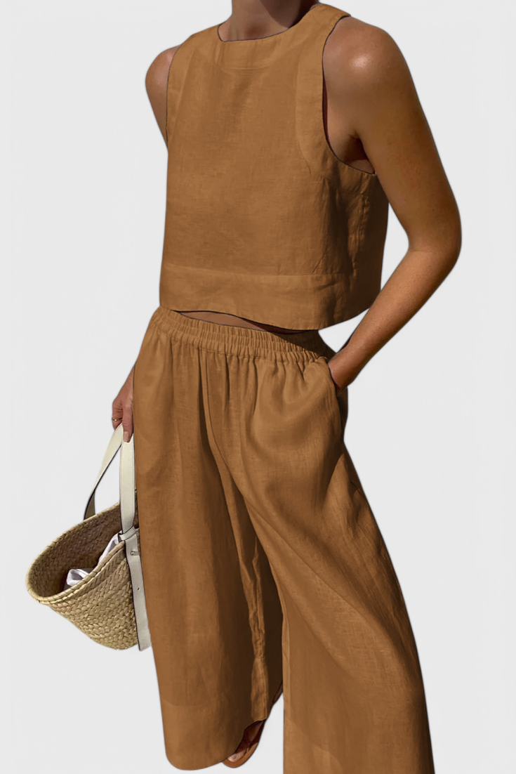 Avelina | Conjunto Minimalista en Algodón y Lino Ligero