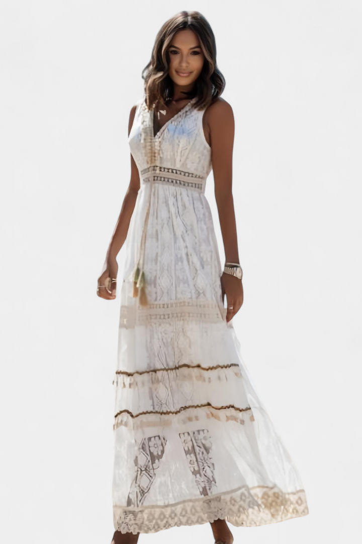 Jonna | Vestido Maxi de Encaje Boho
