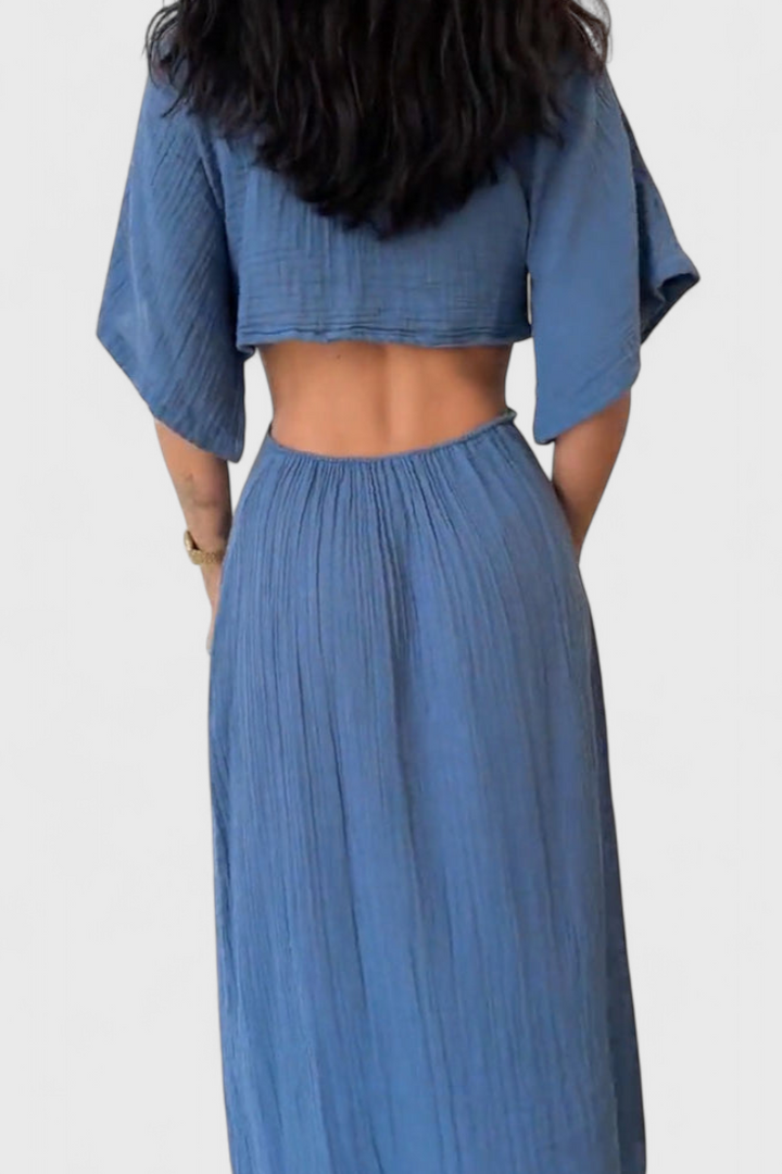 Myra | Vestido Fluido con Lazo Frontal y Cut-Outs