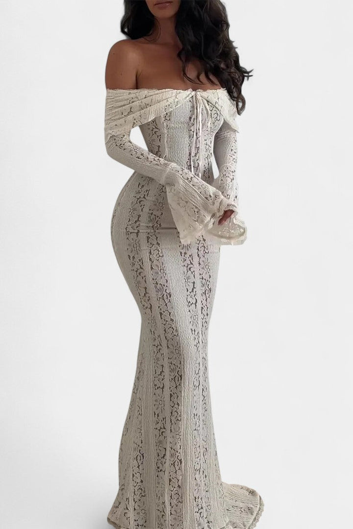 Rosalie | Vestido Maxi Off-Shoulder de Encaje