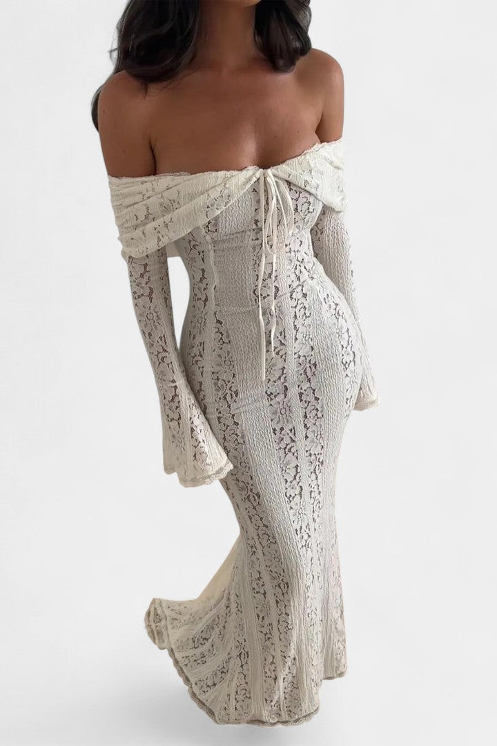 Rosalie | Vestido Maxi Off-Shoulder de Encaje