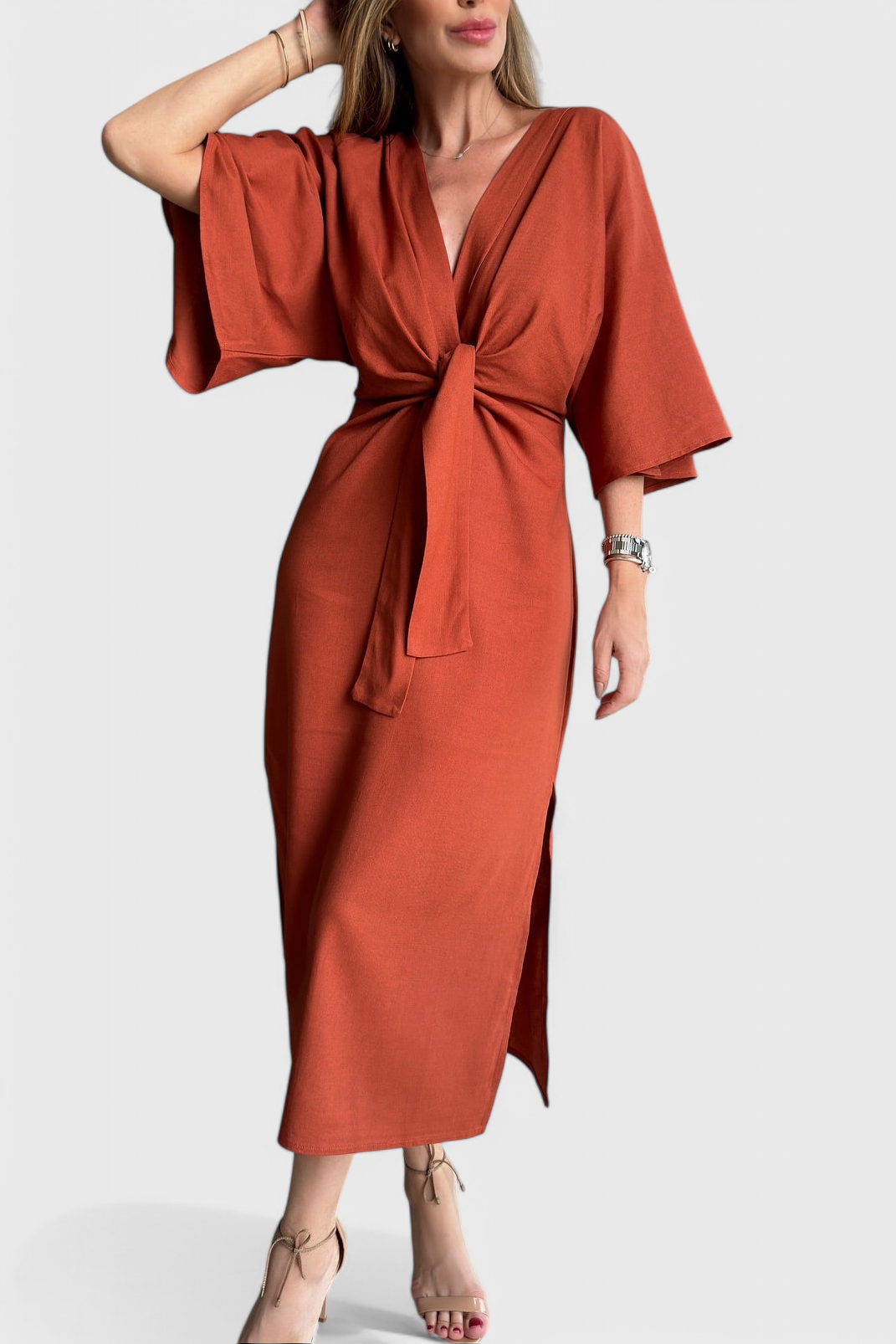 Elsa | Vestido Relaxed con Escote en V y Cordones