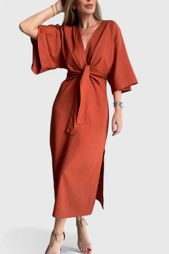 Elsa | Vestido Relaxed con Escote en V y Cordones